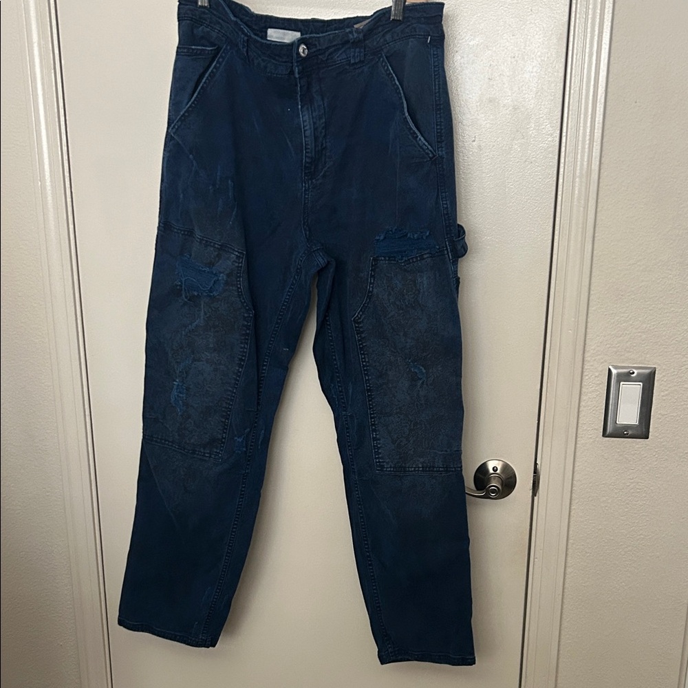 Pilcro Blue Cargo Pants